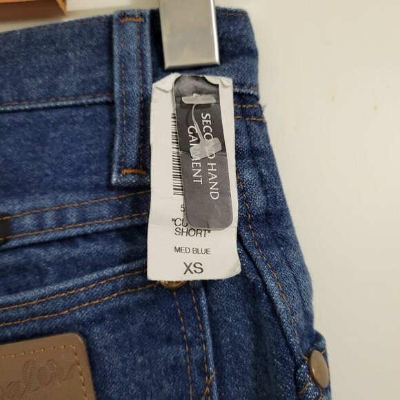 Vntg Wrangler Denim Jean Shorts Stampede Festival Frayed Hem Casual Blue Sz 26 - Picture 7 of 9